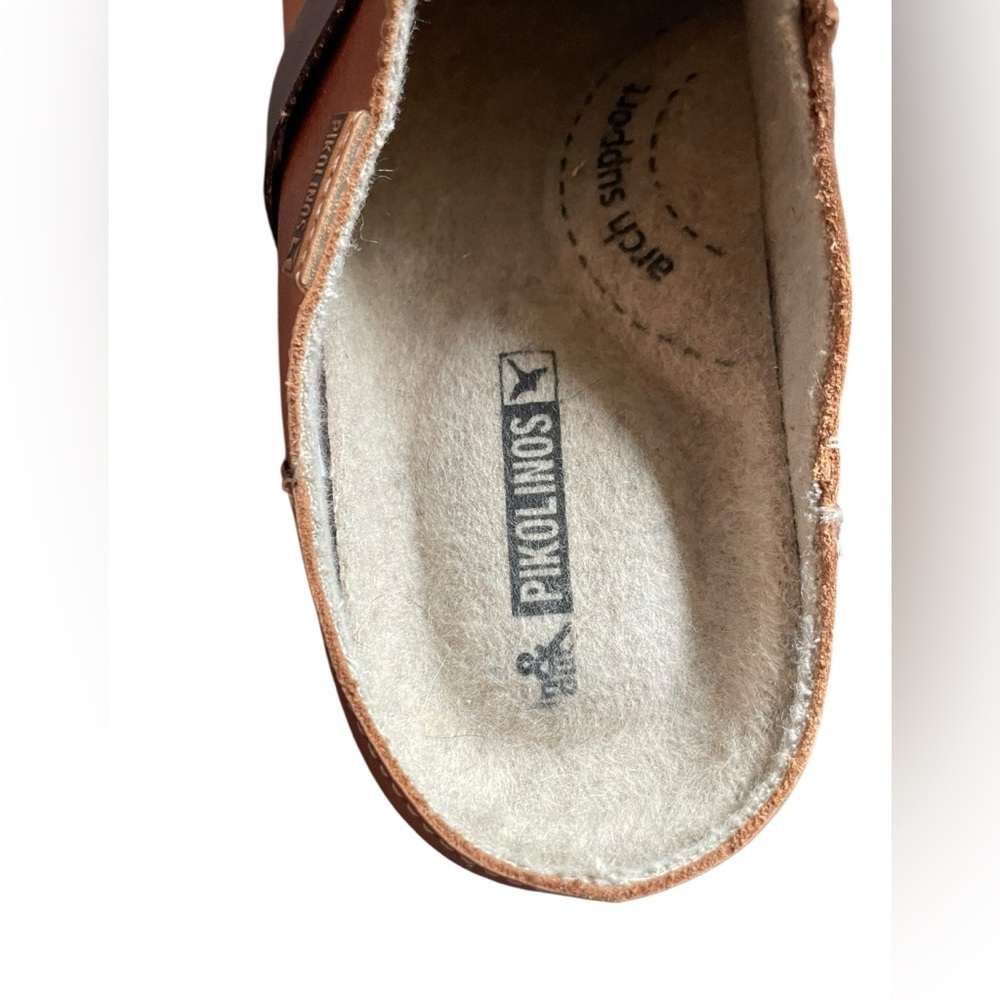 Pikolinos Women’s Granada Leather Clogs Brandy 38 US 7.5-8 Comfort Walking Brown - Picture 10 of 16